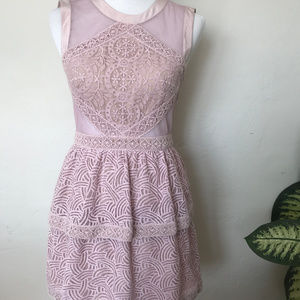 BCBGMaxAzria Dresses - BCBG Lavender Lace Cut out Party Dress BCBGMaxAzria Dresses - BCBG Lavender Lace Cut out Party Dress